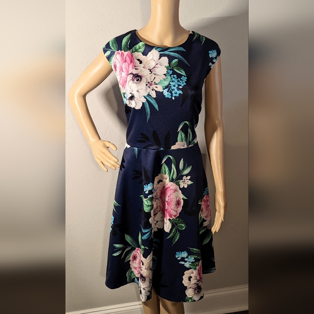 Satin Floral Cocktail Dress